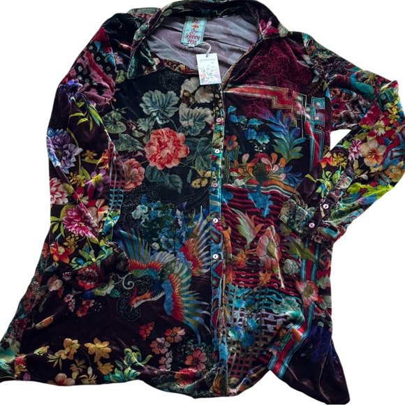 Johnny Was Dream velvet button up shirt/jacket NWT RARE - Picture 4 of 11